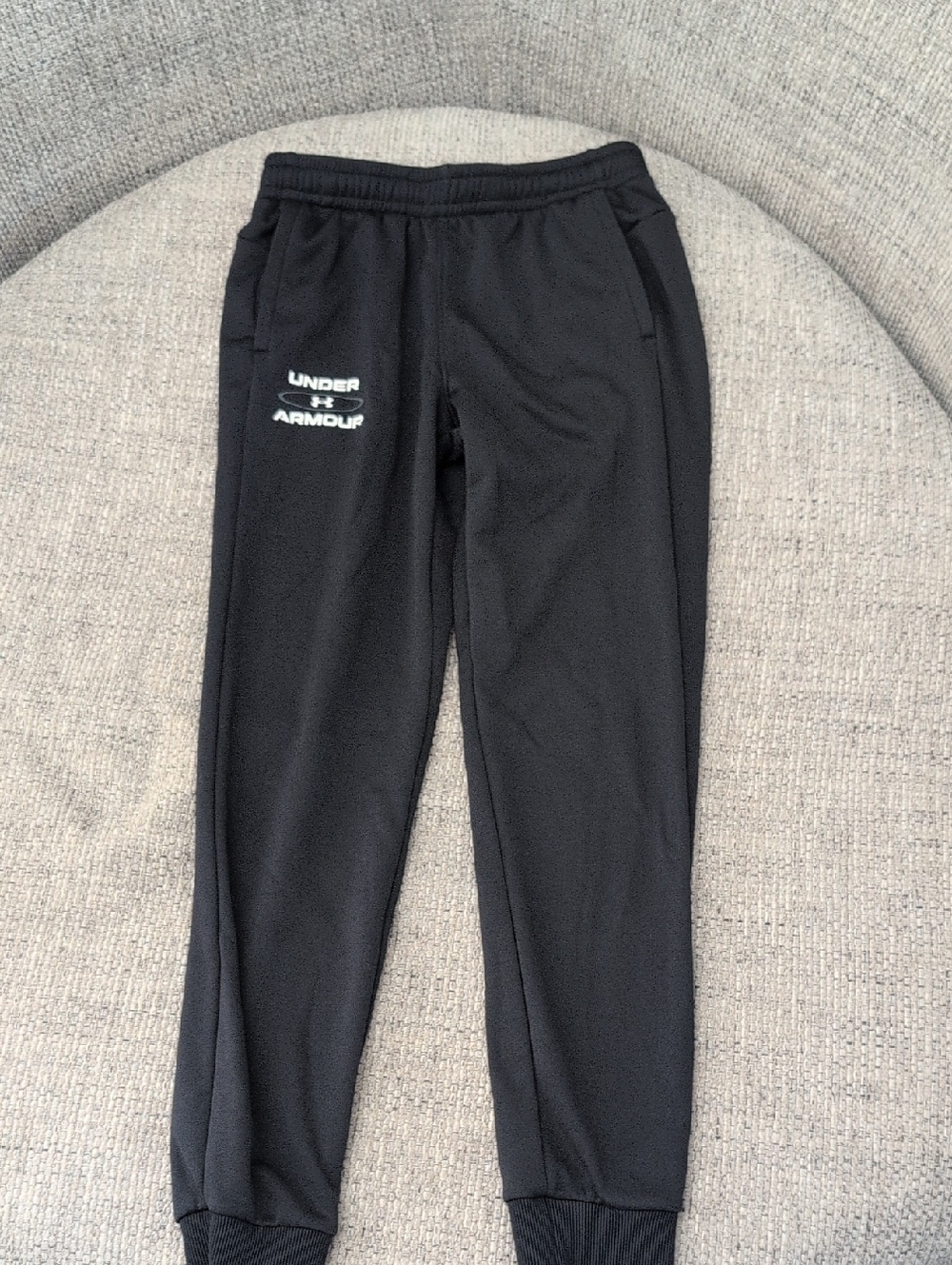 Under Armour Black Performance Joggers with White Logo Youth Large